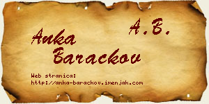 Anka Baračkov vizit kartica